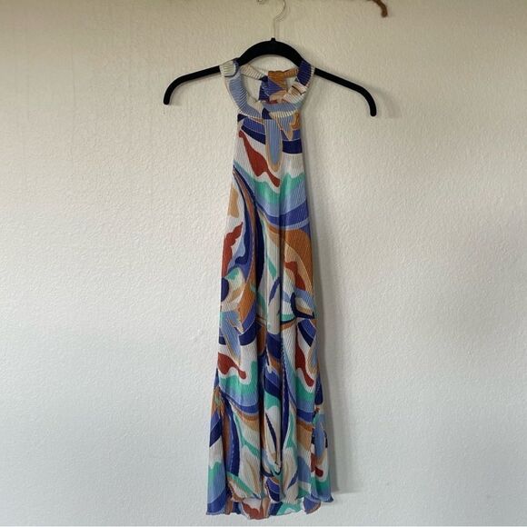 Printed halter mini dress - Picture 1 of 2